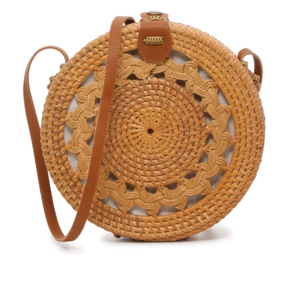 Handwoven rattan Crossbody Bag